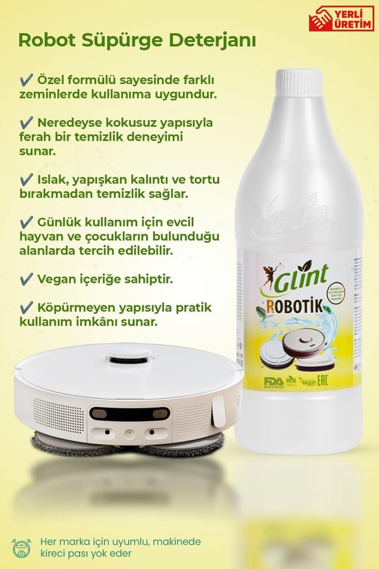 Glint Robotik 1 Litre Akıllı Robot Süpürge Deterjanı