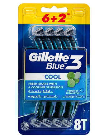 Gillette Blue 3 Tıraş Bıçağı 6 + 2'li Blister Cool