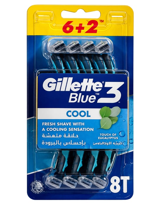 Gillette Blue 3 Tıraş Bıçağı 6 + 2'li Blister Cool