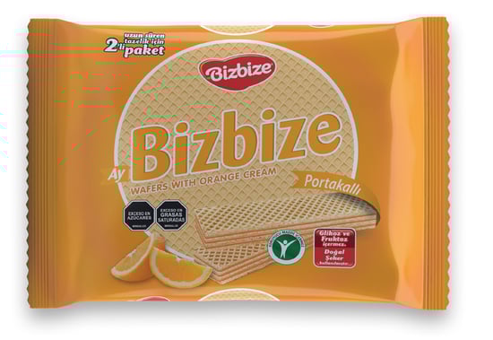 Bizbize Portakal Kremalı Çıtır Gofret 340GR