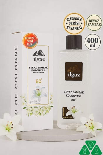 Ilgaz Beyaz Zambak Kolonyası Elegance Series 80 Derece 400 ml