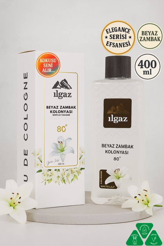 Ilgaz Beyaz Zambak Kolonyası Elegance Series 80 Derece 400 ml