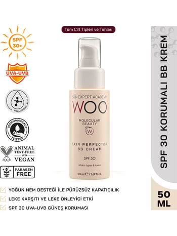 WOO Skin Expert Academy Skin Perfector Ton Eşitleyici ve SPF 30 UVA-UVB Güneş Korumalı BB Yüz Kremi 50ml