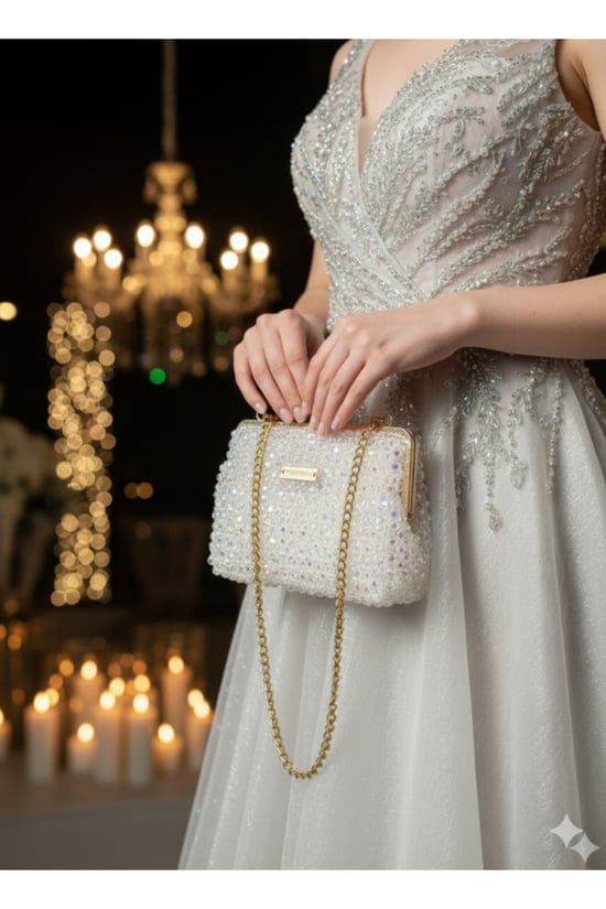 Atelier Emine Vanilla Velvet – Özel Üretim Kristal Çanta