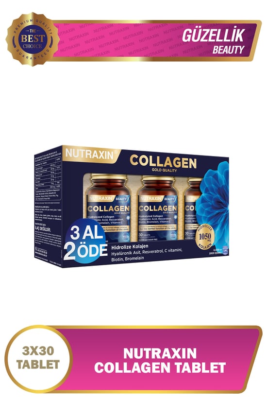 Nutraxin Beauty Gold Collagen 30 Tablet - 3 Al 2 Öde