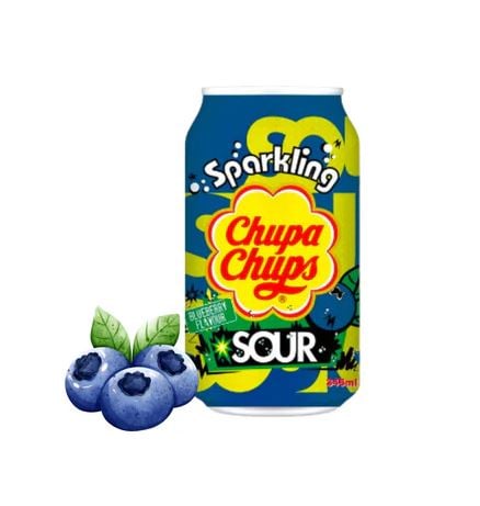 Chupa Chups Sparkling Sour Blueberry Flavour 345 ml