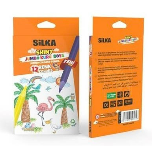 Si̇lka 12 Renk Jumbo Kuru Boya