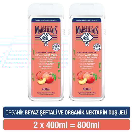 Le Petit Marseillais Organıc White Peach & Nectarine Duş Jeli 2 x 400 ml