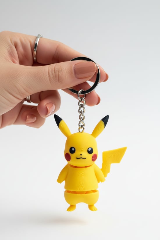 Pikachu Figürlü Hareketli Anahtarlık