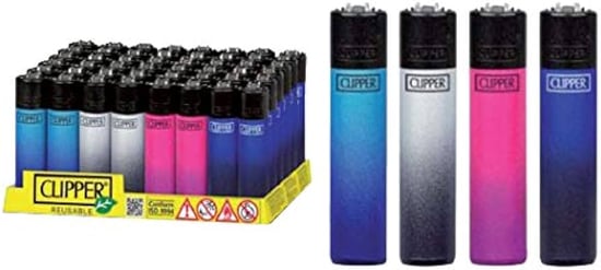 Clipper Reusable Mikro Metalik Gradient Çakmak 48'li