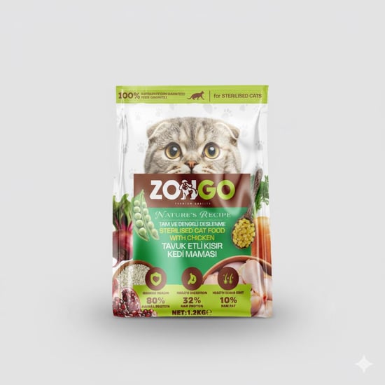 Zongo Kısır Kedi Maması Tavuk Etli 1200gr