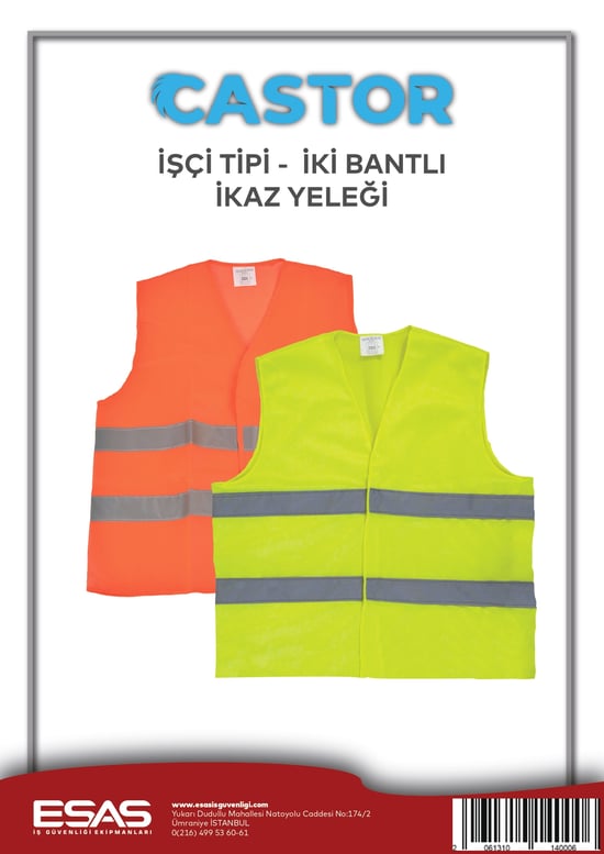 Castor İkaz Yeleği̇ Cirtli-2 Bantli