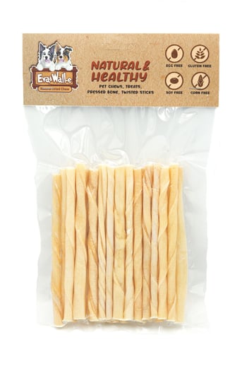 Eva & Walle Köpek Kemiği Beyaz Burgu Çubuk 100 gr Her Irk Ve Boydaki Köpeklerin Tüketimi Için Diş Kaşıma Kemiği