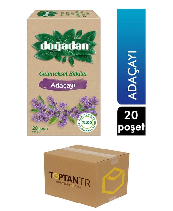 Doğadan Bitki Çayı Adaçayı 20'li Süzme Poşet X 12'li Koli