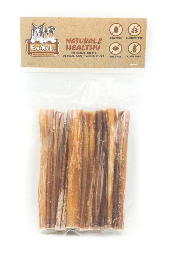 Eva & Walle Köpek Ödülü Poodle Çiğneme Kemiği Bully Stick Doğal Çiğnemelik Dana Kamış 12cm 10’lu Köpek Kemiği
