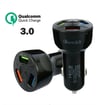 Oto 3 Lü  Usb Qualcomm Quick Qc 3.0 7a Hızlı Araç Şarj Aleti Cihazı - Siyah