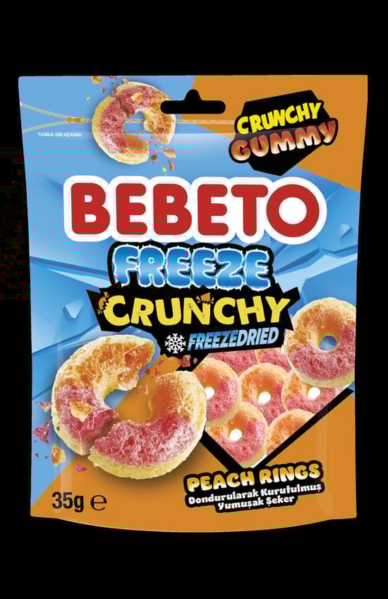 Bebeto Freeze Crunchy Şeftali Halkası 35 Gr