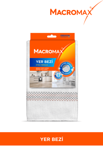 Macromax Yer Bezi, Ekstra Güçlü Kir Sökücü, Geniş Yüzeyler İçin Yüksek Emici Paspas Bezi