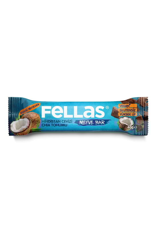 Fellas Meyve Bar - Chialı ve Hindistan Cevizli 40g x 12 Adet