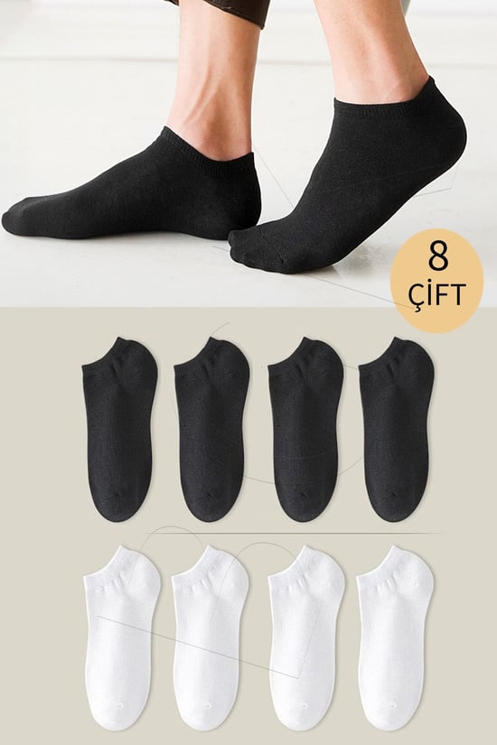 BGK Unisex Basic Patik Çorap 8 Çift 41-45