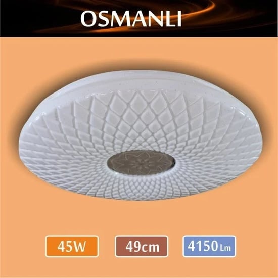 Erbay Sıva Üstü Led Panel Yuvarlak 45 Watt-Osmanlı Desenli-Beyaz-Günışığı