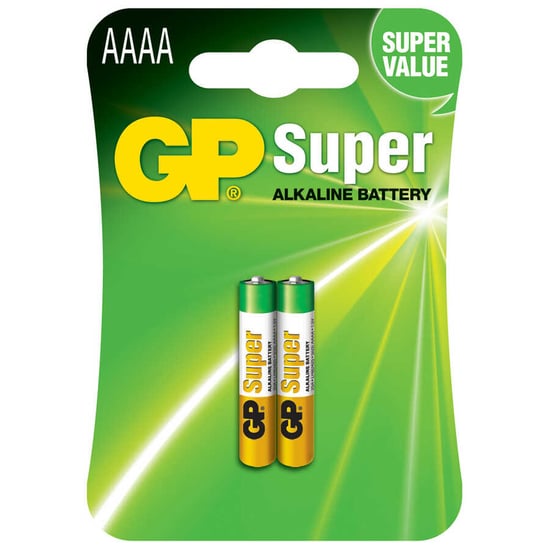 GP Batteries 25A Süper Alkalin Lr8D425/E96/AAAA Boy İncenin İncesi Pil, 1.5 Volt, 2'li Kart