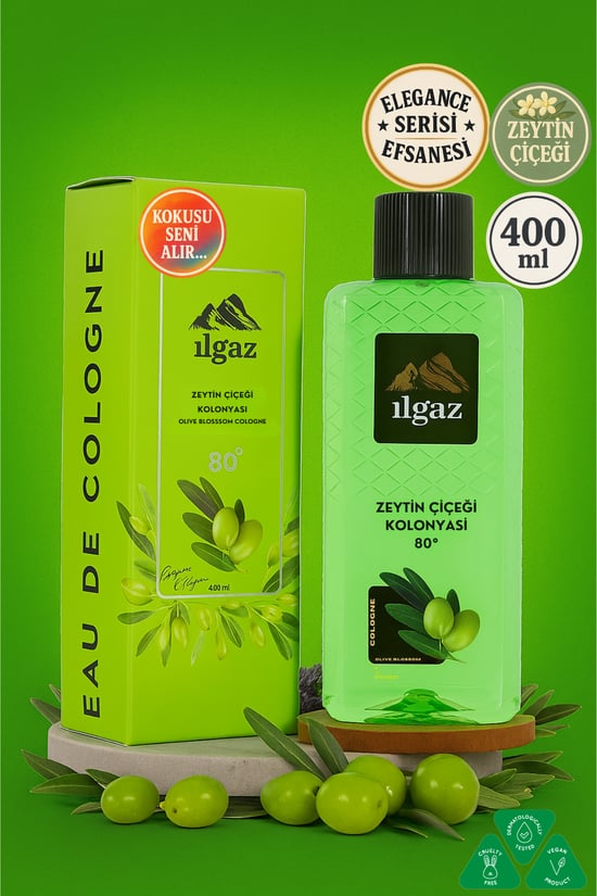 Ilgaz Zeytin Çiçeği Kolonyası Elegance Series 80 Derece  400 Ml