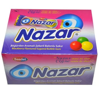 Nazar Sakız 3'lü 100'lü Paket Böğürtlen Aromalı