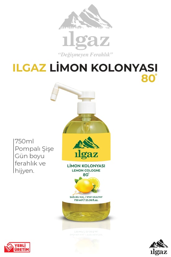 Ilgaz Pompalı Limon Kolonyası 80 Derece 750 ml