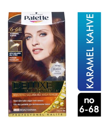 palette, palette saç boyası, saç boyası, kestane rengi saç boyası, palette deluxe 6/68 karamel kahve saç boyası