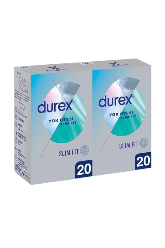 Durex Yok Ötesi Slim Fit İnce Prezervatif 40'lı (20'li x 2 Adet)