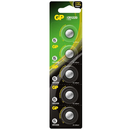 GP Batteries Cr1220 1220 Boy Lityum Düğme Pil, 3 Volt, 5'li Kart