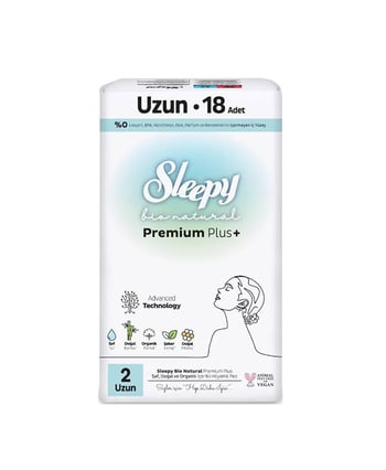 Sleepy Ped Bio Natural Premium Plus + No : 2 Uzun 18 li Hijyenik Ped