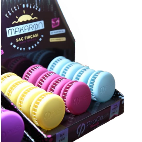 ProCo Beauty Makaron Saç Fırçası Tatlı Düşler Serisi  - Cam Göbeği, Fuşya, Limon Sarısı