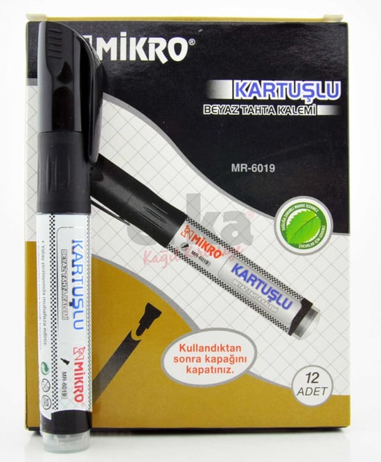 Mikro Siyah Tahta Kalemi Kartuşu Mr-6019 12'li Paket