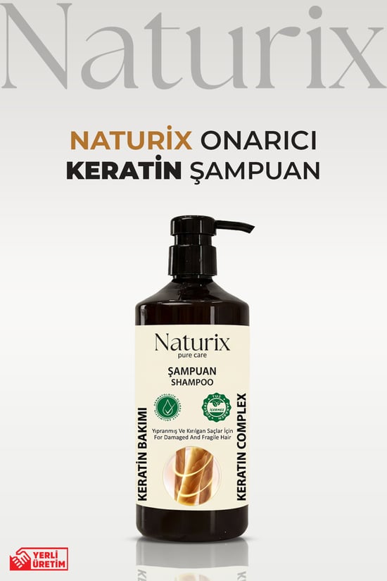 Naturix Yıpranmış Saçlar Için Paraben Tuz Içermeyen Keratinli Şampuan 600ml
