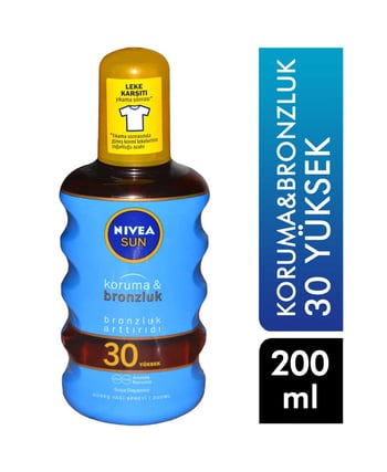 Nivea Sun Koruma&Bronzluk Güneş Yağı 200 ml Sprey 30 Yüksek