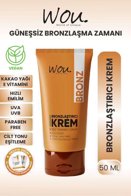 WOU World of Unique Güneşsiz Bronzlaştırıcı ve Nemlendirici Krem