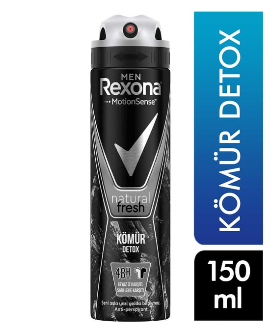 Rexona Deodorant 150 ml Erkek Natural Fresh Kömür Detox