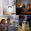 BUFFER® Sevimli Panda Figürlü Hava Nemlendirici – Ultrasonik Soğuk Buhar Makinesi, LED Işıklı Masaüs