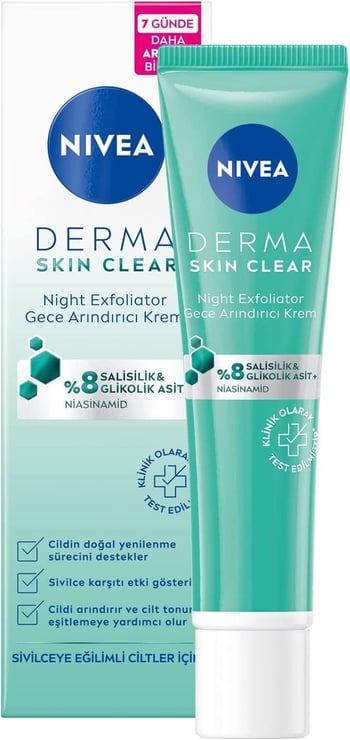 Nivea Derma Skın Clear Gece Arındırıcı Krem 40 ml