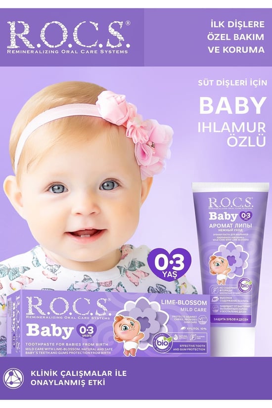 Rocs Baby Ihlamur Özlü Yutulabilir Diş Macunu 0-3 Yaş 35 ml