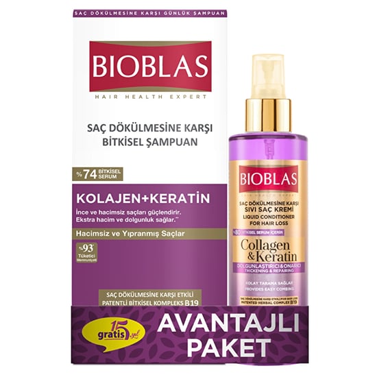 Bioblas 360 Ml Şampuan Onarıcı + Sıvı Saç Kremi 200 Ml