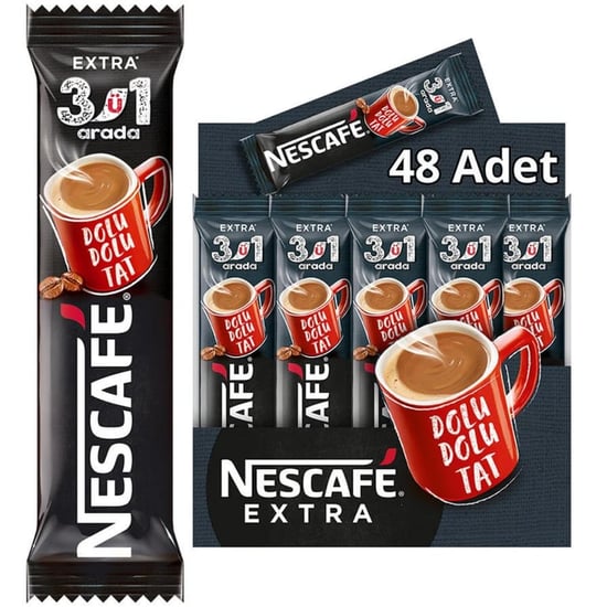 nescafe, 3'ü 1 arada, 3ü1arada, toz kahve, çözünebilir kahve, sütlü kahve, sütlü nescafe, köpüklü kahve, köpüklü nescafe, neskafe,extra