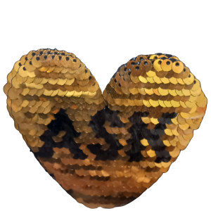 P Parla Aplike Ütü İle Yapışan Aşk Yazılı Pullu Sarı Arma 4x4 cm