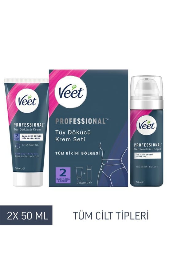 Veet Professional Bikini Bölgesi Tüy Dökücü Krem Seti 50Ml+50ml 