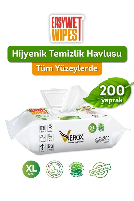 Vebox Easy Wet Wipes 2x100 200 Yaprak