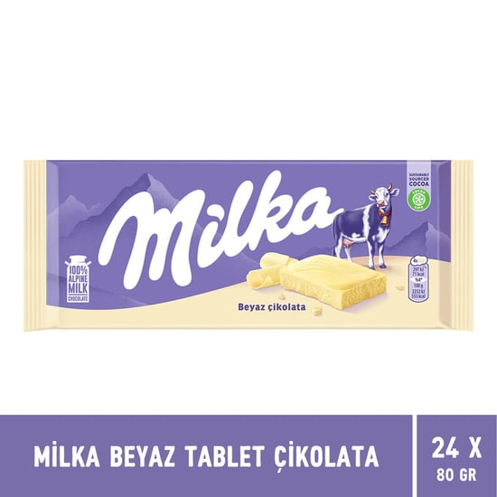 Milka Beyaz Tablet Çikolata 80 gr X 24 Adet