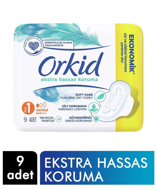 Orkid Extra Hassas Hijyenik Ped 1 Beden 9’lu