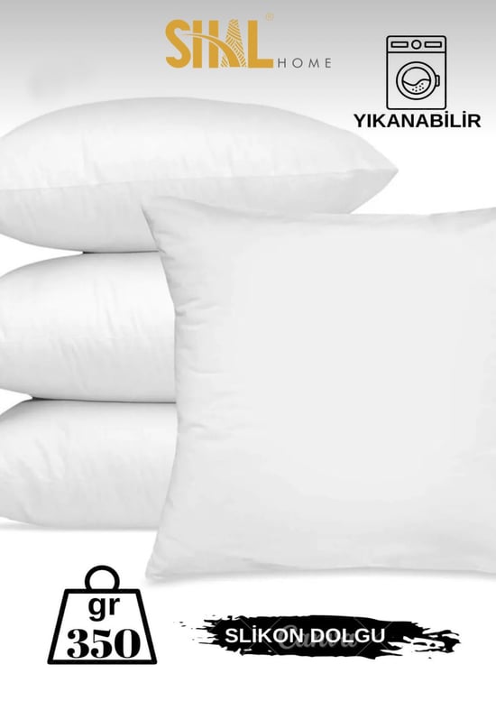 Shal Home 4'lü Silikon Dolgulu Kırlent Yastığı-350gr